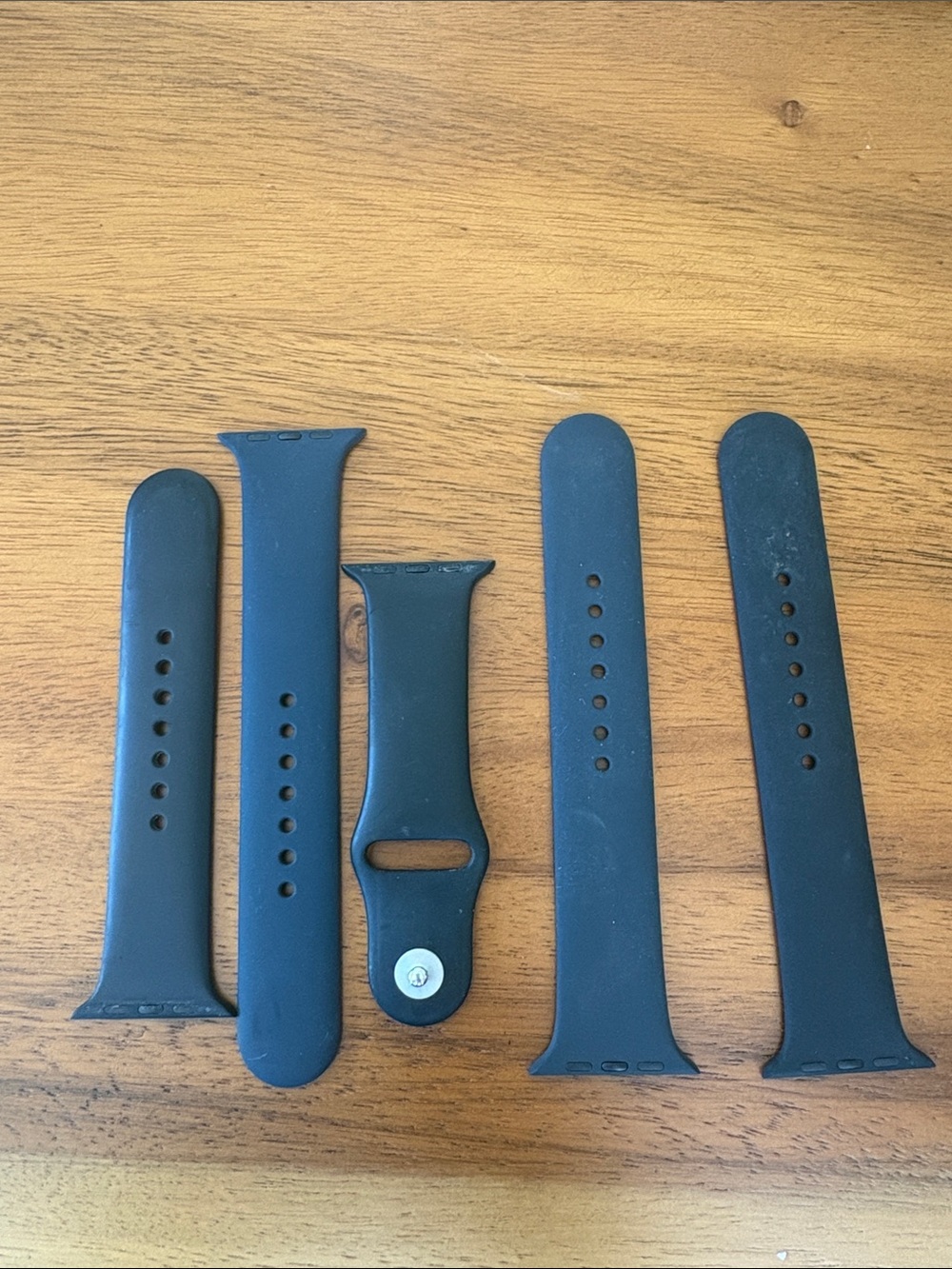 Apple Black Silicone Sport Watch Bands Replacement Set